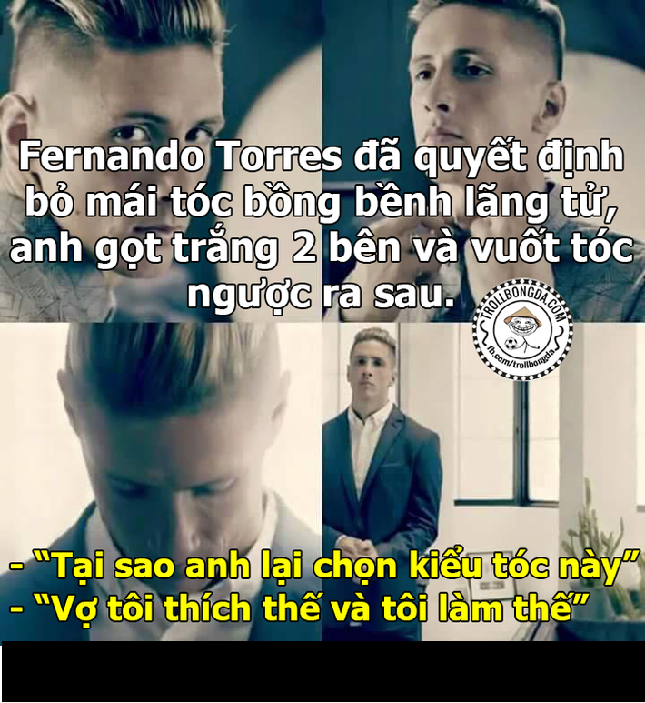 Vì chiều vợ nên Torres đã thay đổi hình tượng của mình.