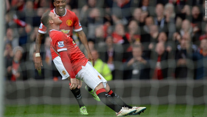 Bị giới truyền thông lên án là đam mê đấm bóng hơn là đá bóng, Rooney đã thể hiện màn ăn mừng đậm chất võ đài sau khi ghi bàn cho CLB chủ quản MU. Ảnh: Manunited.com