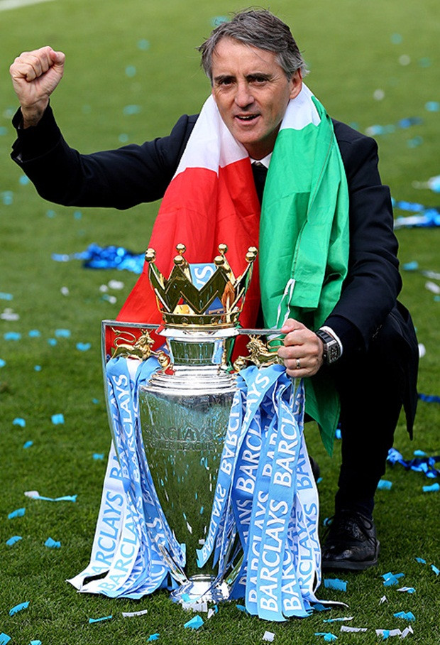 Roberto Mancini (Italy): Manchester City (133 trận, thắng 82, hòa 27, thua 24, tỷ lệ 61,65%).