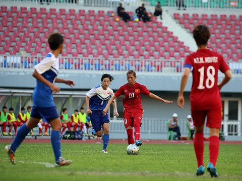 Ở trận đầu ra quân, với lối chơi hiện đại và khoa học, các cô gái của ĐT Việt Nam đã hạ gục đối thủ Singapore với tỷ số không tưởng tới 14-0. The Straits Times.
