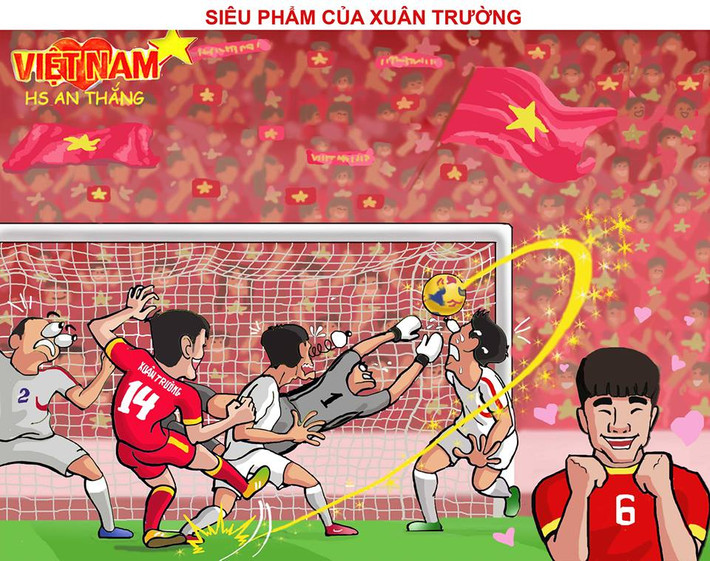 Không chỉ kiến tạo, Xuân Trường còn tự mình ghi bàn trong chiến thắng 5-2 của các cầu thủ ĐT Việt Nam trước ĐT CHDCND Triều Tiên.