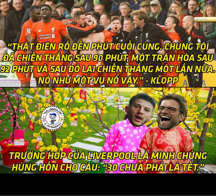 Tuần qua, Liverpool đã minh chứng chính xác cho câu nói: "30 chưa phải là Tết" khi lội ngược dòng trong vòng đấu vừa qua.