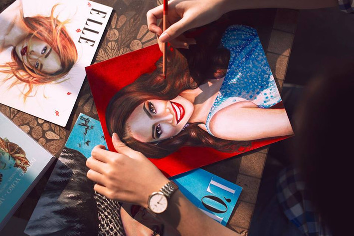 Để có được một tác phẩm hoàn hảo, Đăng Hoàng phải mất rất nhiều thời gian để vẽ nét sau đó là đánh bóng và hoàn thiện.