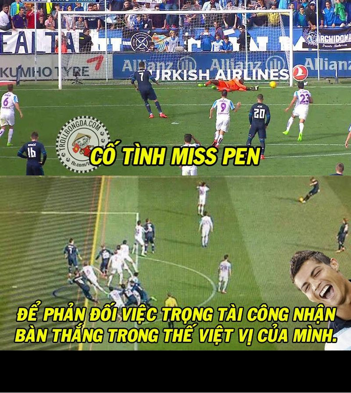 Ngay sau khi Cris Ronaldo sút trượt quả 11m, cư dân mạng đã cho đăng tải bức ảnh chế bóng đá khiến nhiều người phải bò lăn ra cười.