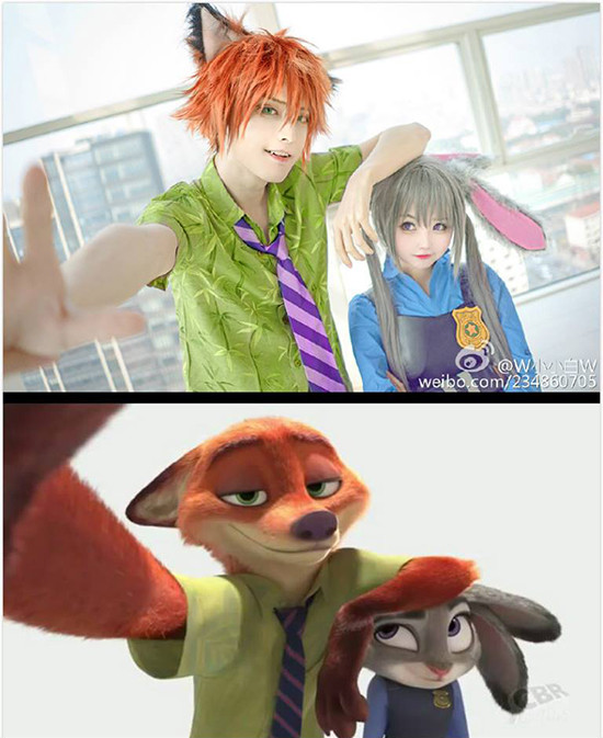 Không chỉ có những giây phút tinh nghịch mà cặp đôi cosplay còn có những khoảnh khắc tình cảm thu hút được người xem.