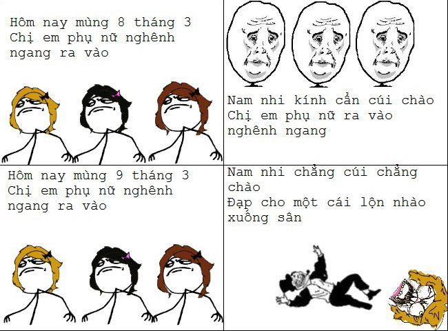 Không chỉ có những bức ảnh chế mà cư dân mạng còn cho đăng tải cả những bài thơ về ngày Quốc tế phụ nữ hết sức buồn cười.