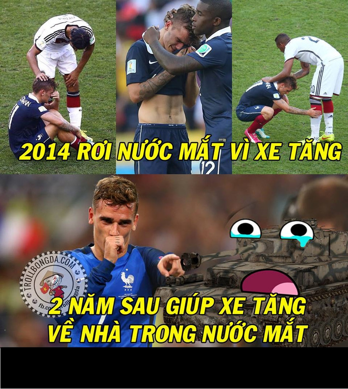 Cách đây 2 năm chính ĐT Đức của HLV Joachim Loew đã tiễn Antoine Griezmann về nước tại World Cup 2014. Hai năm sau, điều ngược lại đã xảy ra khi Antoine Griezmann là người tiễn Đức về nhà.