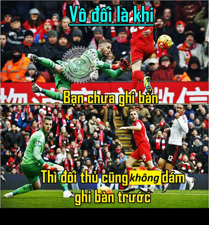 Ảnh chế hài hước Man United khiến đối thủ không dám ghi bàn trước vì sợ cái uy của mình khiến cư dân mạng phải ôm bụng cười.