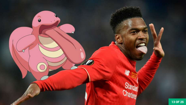 Daniel Sturridge hay lè lưỡi khi ăn mừng, khiến chúng ta liên tưởng đến Lickitung.