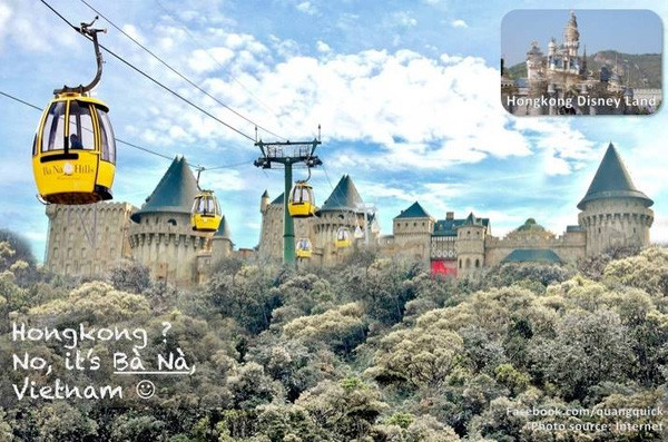 Nhiều người sẽ tưởng nhầm đây là Disney Land Hong Kong. Nhưng thực ra đó là Bà Na Hill một khu du lịch tại Đà Nẵng.