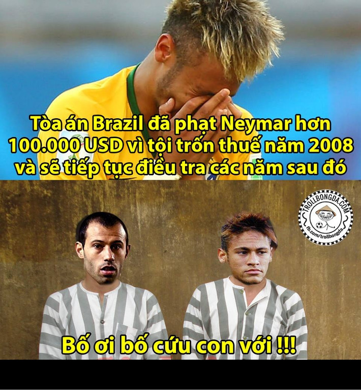 Neymar và Mascherano chỉ biết kêu bố cứu sau khi bị khởi tố việc trốn thuế thu nhập.