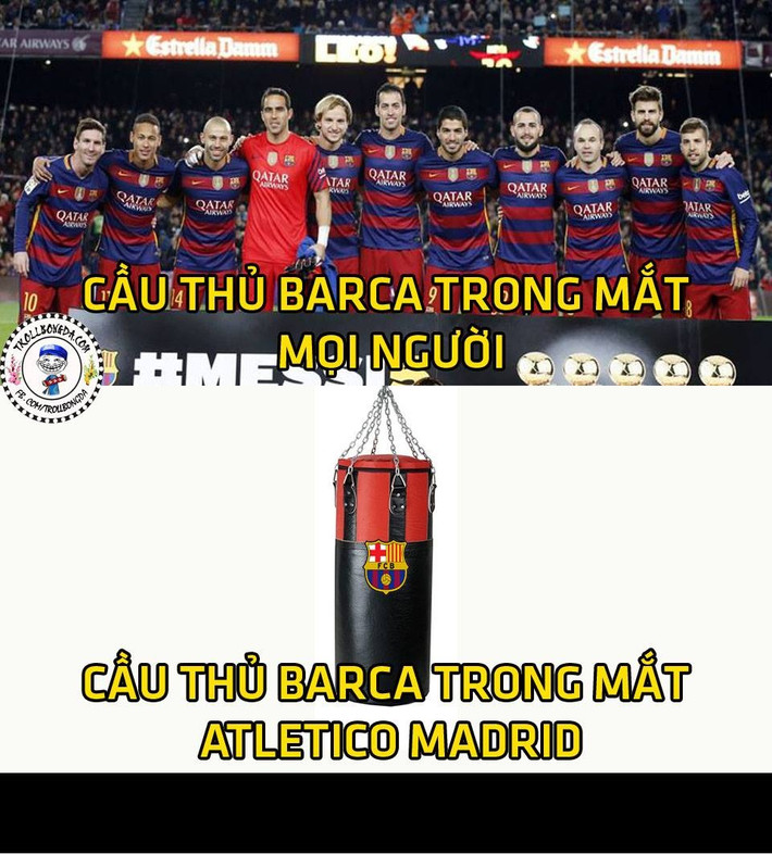 Trong mắt NHM Barcelona là một tập thể toàn sao. Thế nhưng trong mắt các cầu thủ Atletico Madrid, các cầu thủ đến từ xứ Catalunya chỉ là bao cát để họ luyện công.