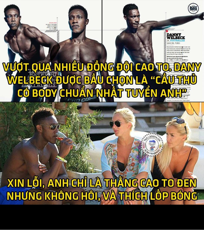 Vượt qua nhiều đối thủ sáng giá, Dany Welbeck trở thành cầu thủ có body chuẩn nhất ĐT Anh.