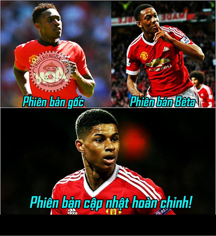 Chứng kiến phong độ chói sáng của Rashford, cư dân mạng nhanh tay đưa ra bức ảnh chế bóng đá, cầu thủ 18 tuổi này trở thành phiên bản chính thức của phiên bản thần đồng trước đây là Welbeck và Martial.