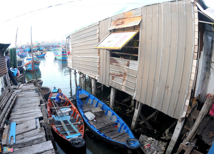 Ông Trương Văn Hòa (78 tuổi, ngụ ở phường Hải Cảng) thổ lộ gia đình nghèo không có tiền mua đất nên về khu vực nhà rầm này dựng nhà tạm bợ để mưu sinh đánh bắt thủy sản hàng ngày. "Cuộc sống của người dân ở đây cơ cực trăm bề, hàng ngày phải hít thở mùi hôi thối, sống chung với rác thải tràn lan dưới gầm nhà. Mỗi lều tạm vỏn vẹn từ 15 đến 30 m2. Mùa nắng thì nóng hầm hập, mưa lớn thì thấm dột khắp nơi", ông Hòa than thở.