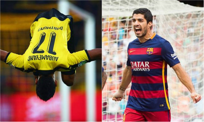Xếp thứ 3 trong danh sách cầu thủ ghi nhiều bàn thắng tại châu Âu là Aubameyang (Dortmund) và Luis Suarez (Barcelona) khi hai cầu thủ này đều có 18 bàn và đều có 36 điểm.