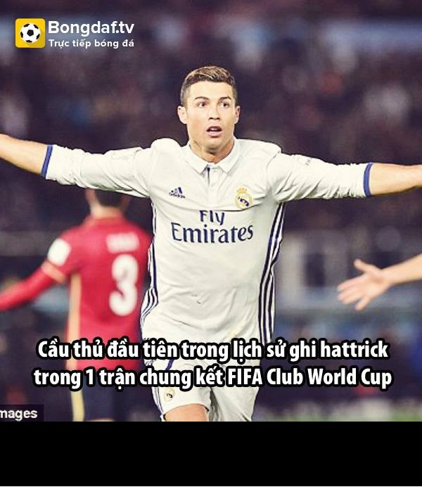 Ronaldo là cầu thủ đầu tiên có được cú hat-trick trong trận chung kết FIFA Club World Cup.