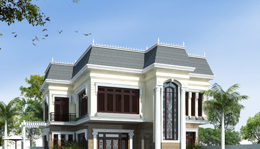 Sự kết hợp khéo léo giữa các gam màu trắng, xám, trầm, vàng nhạt tạo nên một tổng thể đẹp trang nhã. Ảnh: Kientrucnhadep.