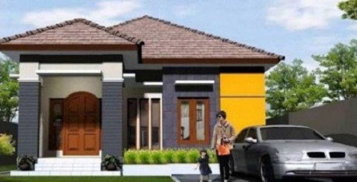 Trụ cột vuông vức trước cửa cho căn nhà vẻ đẹp khỏe khoắn. Ảnh: NoithattreVietNam.