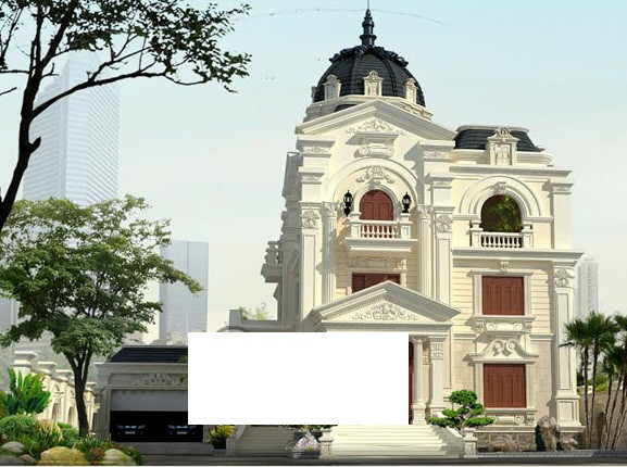 Không quá cầu kỳ trong cách trang trí nhưng ngôi biệt thự vẫn nổi bật bằng sự trang trọng, uy nghi, đồ sộ. Ảnh: Betaviet.