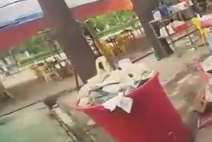 Ngay cạnh đó là thùng đựng rác. Ảnh: ANTV.