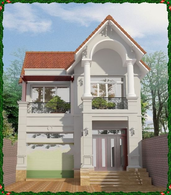 Nhà ống 2 tầng lợp ngói đỏ truyền thống đang dần trở thành xu hướng của kiến trúc hiện đại. Ảnh: Khonggiannhadep24h.