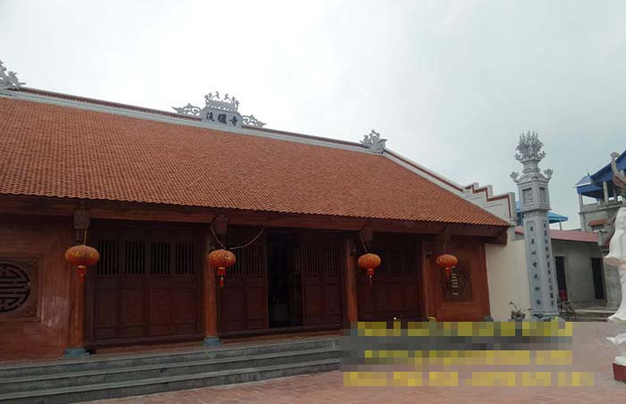 Công trình nhà thờ họ 5 gian với lối kiến trúc nhà kẻ truyền pha chút kiến trúc đình chùa. Ảnh: Gonguyentuan.