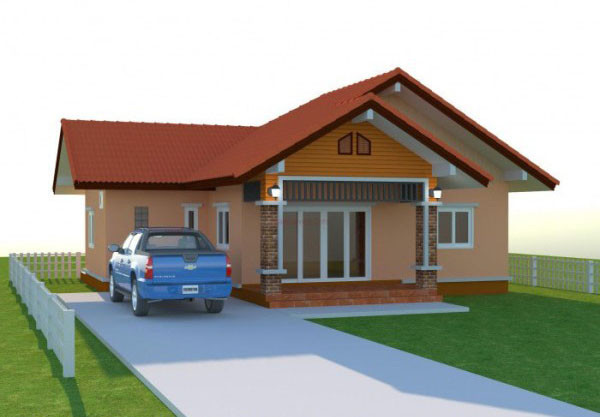 Biệt thự mini với tông màu hồng chủ đạo kết hợp cửa sổ nhôm kính màu trắng sứ khá nổi bật. Ảnh: Vtkong.