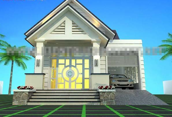 Nhà cấp 4 có gara ô tô để xe tiện nghi hiện đại nổi bật với hệ mái thái đơn giản nhưng giá xây dựng lại hợp túi tiền của các gia đình. Ảnh: Kientrucnhaviet.