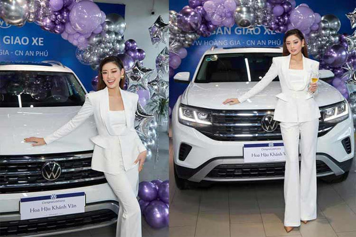 Mới đây, nàng hậu sinh năm 1995 - Khánh Vân đã chi hơn 2 tỷ đồng tậu mẫu SUV 7 chỗ Volkswagen Teramont. Trước khi Khánh Vân tậu Volkswagen Teramont, cô nàng từng có thời gian gắn bó với một số mẫu xe của Hyundai như Elantra và Grand i10.