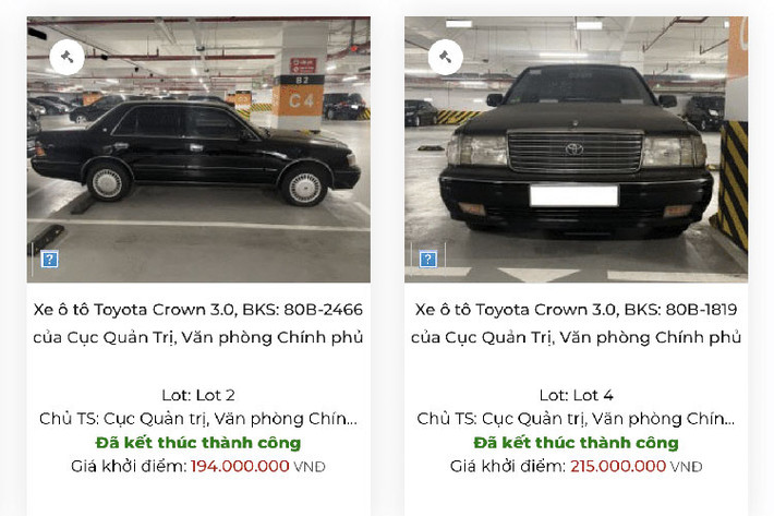 Một điều khá bất ngờ là cuộc đấu giá đã kết thúc chỉ trong chưa đầy 1 tiếng và cả 5 chiếc xe đều có người trả giá mua thành công. Kết quả cho thấy giá trúng đấu giá cao gấp 2 đến 4 lần giá khởi điểm đưa ra ban đầu.