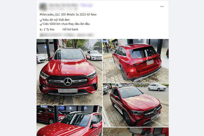 Theo đó chiếc Mercedes-Benz GLC 300 4Matic 2023 rao bán có màu Đỏ Hyacinth, nội thất đen là phiên bản cao cấp nhất của dòng GLC tại Việt Nam. Theo giá niêm yết thì xe có mức đề xuất 2.799 tỷ đồng và giá lăn bánh giao động từ 3.08 đến 3.15 tỷ đồng tùy nơi đăng ký.