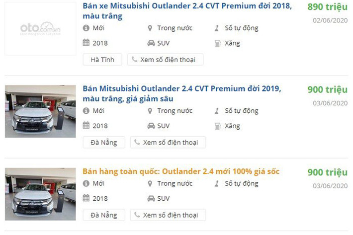 Dự tính tổng số tiền "tiết kiệm" sau khi mua xe Mitsubishi Outlander 2.4 giảm giá vào khoảng 150 triệu đồng. Theo khảo sát của PV tại một số đại lý chính hãng , giá xe Mitsubishi Outlander 2.4 đời 2019 hiện cao hơn xe đời 2018 từ 30 - 40 triệu đồng, tức chỉ còn 930 - 940 triệu đồng.