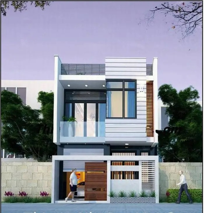 Ngôi nhà 2 tầng có diện tích khoảng 80 m2 nhưng nội thất bố trí hài hoà. Phần mái bằng ở tầng thượng giúp gia chủ mở rộng thêm khoảng không gian sinh hoạt. Ảnh: Namidesign
