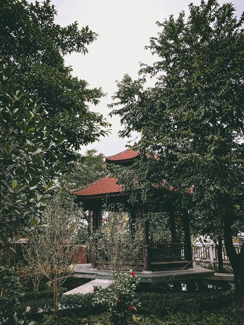 Bên cạnh khối nhà 3 gian, khu vườn rộng lớn, xum xuê cây trái cũng là điểm nhấn trong căn nhà. Ảnh: Happynest