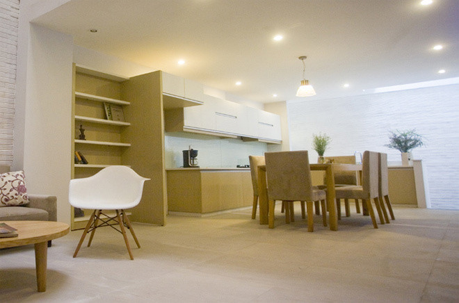 Không gian mở mang đến phong cách thiết kế nội thất nhà phố mới.