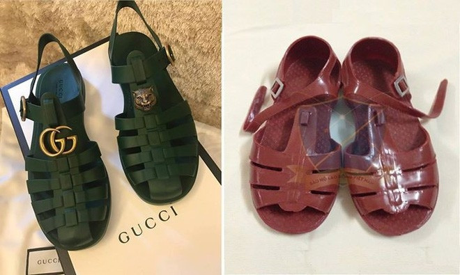 Đôi sandals hiệu Gucci trông không khác gì đôi dép rọ nhưng có giá lên tới 11 triệu đồng. Ảnh: Hoahoctro.