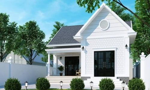 Phần mái nhà được lợp theo hình chữ L với mái chính là thân nhà và mái phụ là khu phòng bếp được đặt bên ngoài. Ảnh: Vtkong.