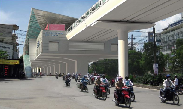Tuyến được thực hiện bởi các đơn vị đến từ các nước khác nhau như Pháp, Ý, Hàn Quốc, Việt Nam, sử dụng công nghệ châu Âu. Ga S7 - Chùa Hà - dọc đường Cầu Giấy và cầu thang lên xuống 2 bên đường Cầu Giấy.