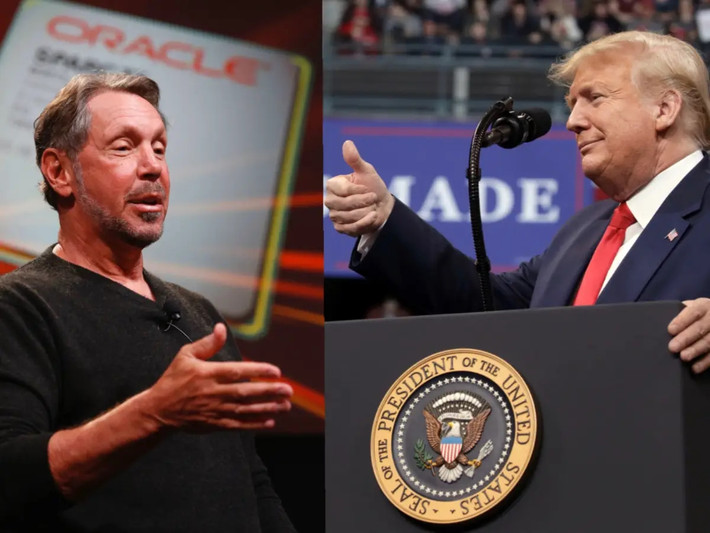 Tỷ phú Larry Ellison - đồng sáng lập Tập đoàn Oracle, chưa chính thức ủng hộ ông Trump. Tuy nhiên, theo Fortune, mối quan hệ giữa Ellison và cựu Tổng thống Mỹ khá thân thiết. Ảnh: BI