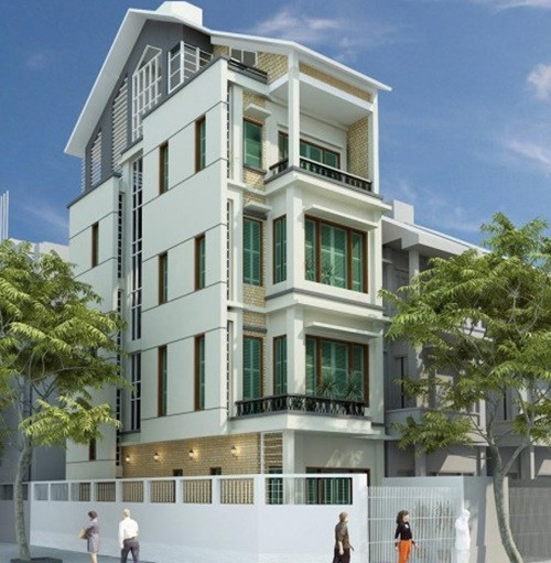 Đây là mẫu nhà phố 5 tầng được thiết kế với mục đích sử dụng chính là vừa kết hợp sinh hoạt gia đình và có thể kết hợp tầng 1 làm kinh doanh. Ảnh: Thietkethicongnhadep.