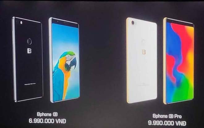 Trước đó, thông tin rò rỉ về smartphone Bphone thế hệ mới ra mắt sáng nay cho thấy có 2 phiên bản với tên gọi chính thức là Bphone 3 (bản trung cấp) và Bphone 3 Pro (bản cận cao cấp) với giá bán lần lượt là 6,99 triệu đồng và 9,99 triệu đồng. Ảnh: Dân Việt.