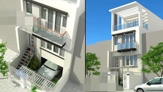 Điểm nhấn của ngôi nhà nằm ở màu sắc và sự hài hòa của vật liệu. Ảnh: Bantinhnhadat.
