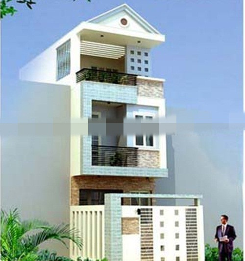 Mặt tiền ngôi nhà được phân chia theo tỷ lệ cân đối các mảng miếng, hình khối nhưng vẫn tạo nét cá tính trong bố cục. Ảnh: Betaviet.