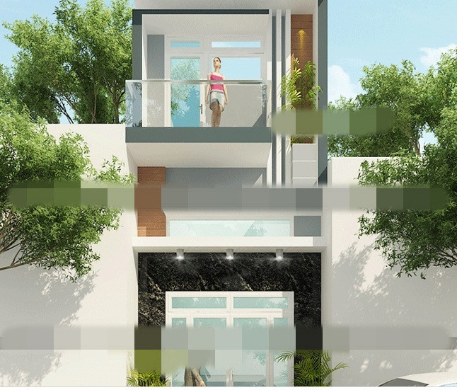 Căn nhà được tạo hình hiện đại với tường kính, xung quanh là những chi tiết trang trí thiết kế đẹp mang tính mỹ thuật cao. Ảnh: Xaydungnhadep.