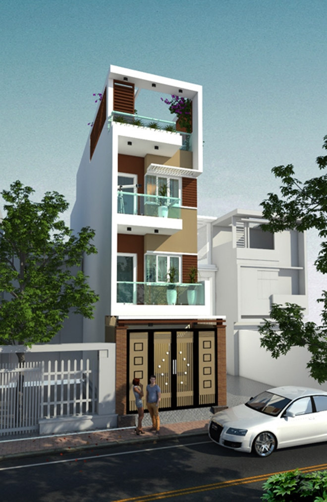 Nhà phố 4 tầng 50m2 có lợi thế mặt tiền và phía sau có thể mở cửa nên mọi phòng đều có ánh sáng tự nhiên. Ảnh: Ktshanoi.