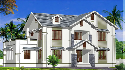 Thiết kế mái dốc hiện đại không chỉ nằm ở phần mái mà có thể áp dụng ở những ô cửa sổ lớn hay nhỏ. Ảnh: Kientructrangkim.