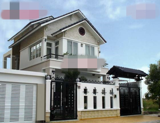 Thiết kế biệt thự 2 tầng diện tích 70m2 với màu sơn tường đẹp và tinh tế. Ảnh: Angcovat.