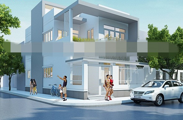 Mặt tiền ngôi nhà nổi bật với gam màu trắng trang nhã, lan can kính và hệ thống của kính lớn. Ảnh: Kientrucnhaviet.
