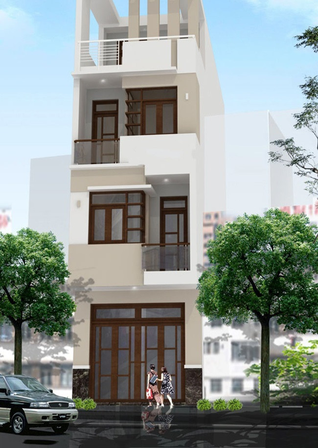 Nhà phố thoáng mát và rộng rãi với thiết kế cửa thông thoáng bao quanh. Ảnh: Arhome.